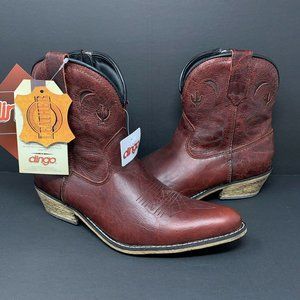 Dingo Adobe Rose Western Cowboy Leather ZIP Boots